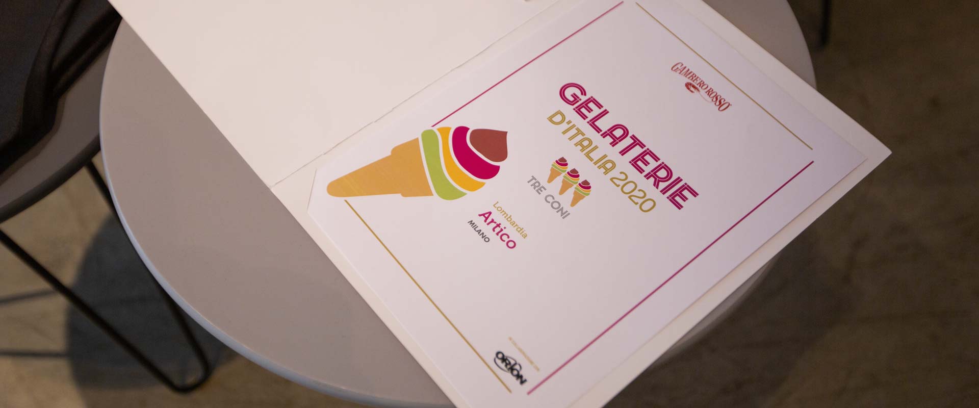 3 GAMBERO ROSSO CONES  Our Gelaterie were awarded the 3 cones by Gambero Rosso again in 2021